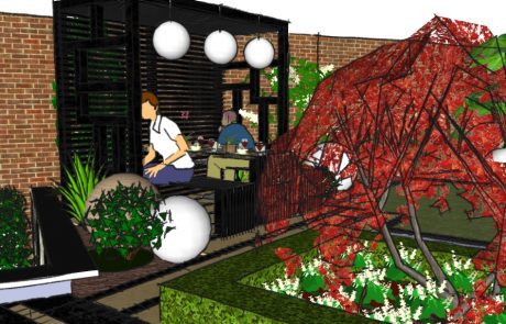 Modern Japanese Pergola - Garden design London