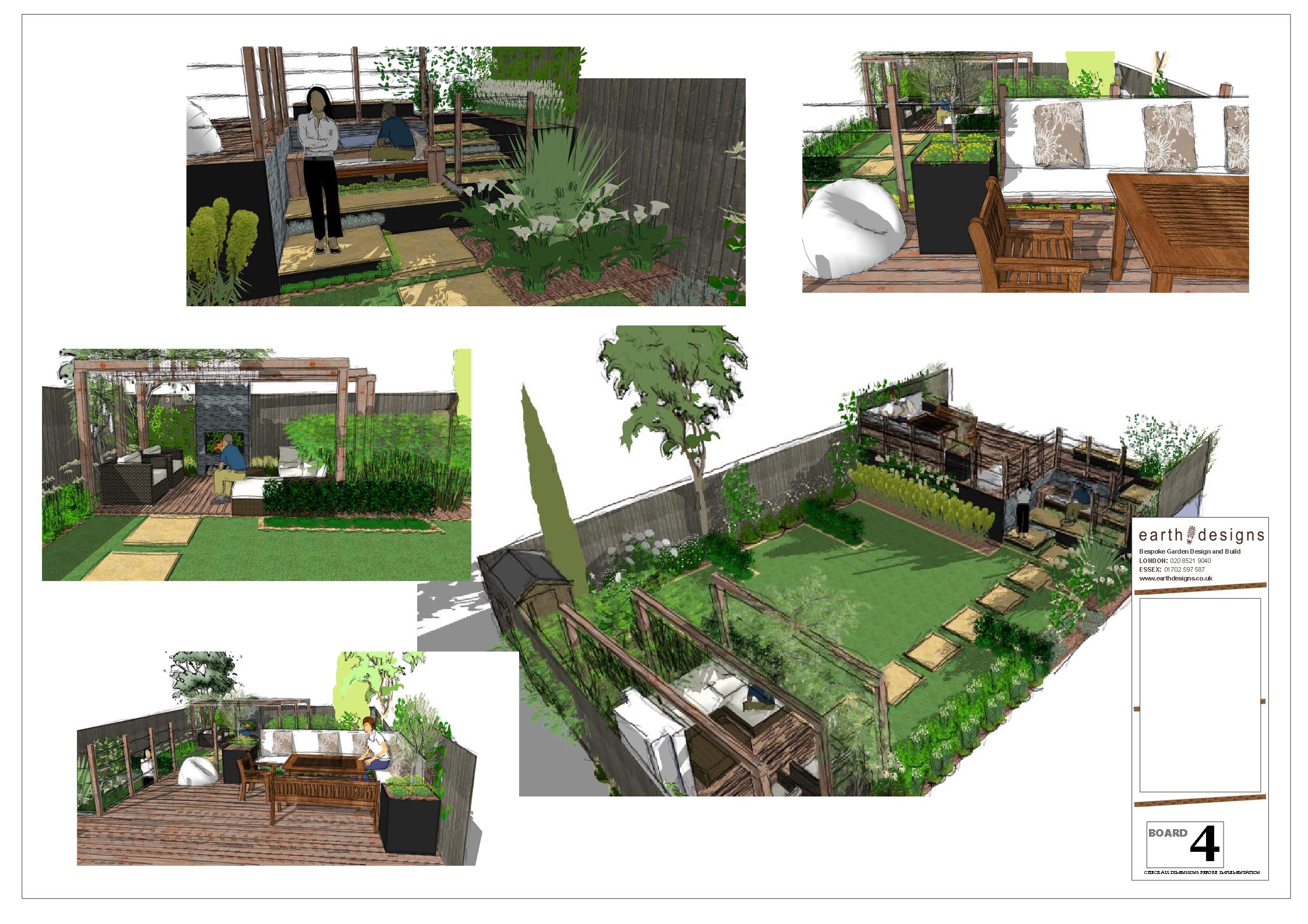 A Modern Garden Design Presentation - Split level - Earth 