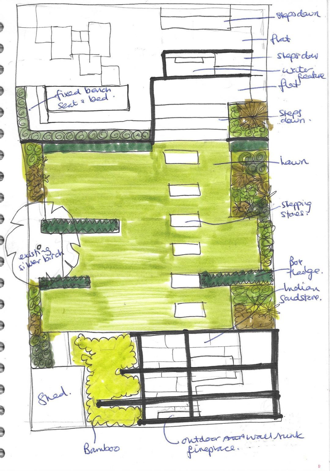 A Modern Garden Design Presentation - Split level - Earth Designs