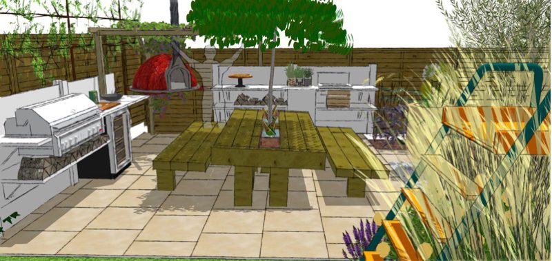 cooking friendly garden design - al fresco dining