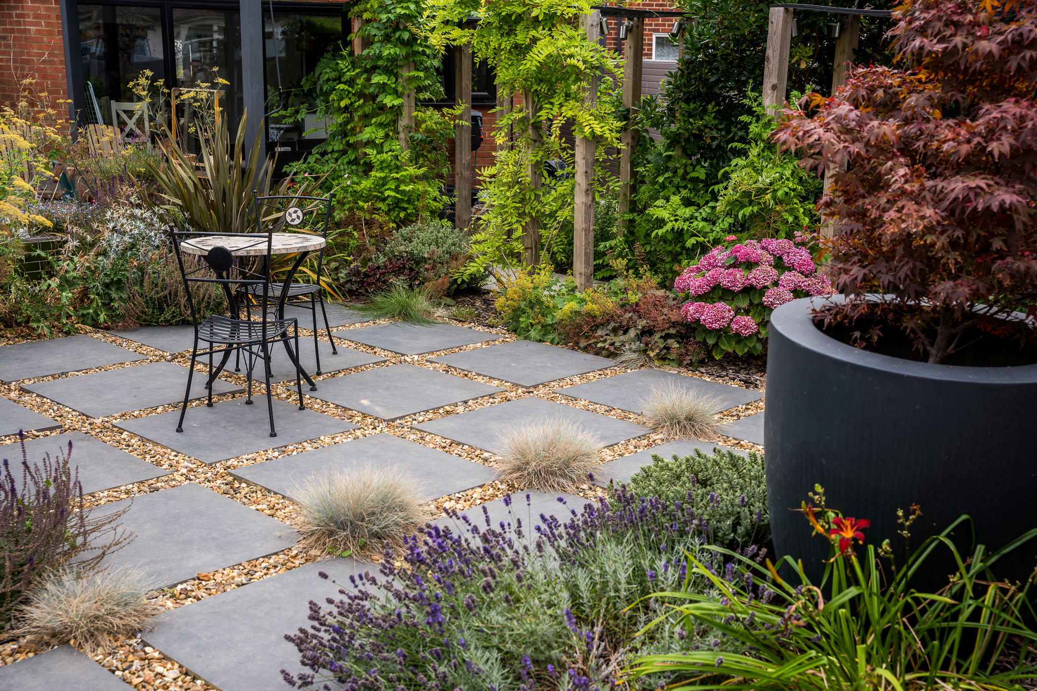 Garden design London with patio