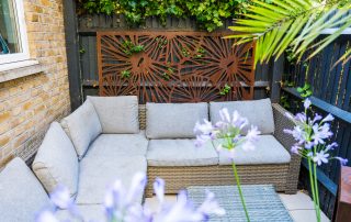 Rattan furniture in London garden